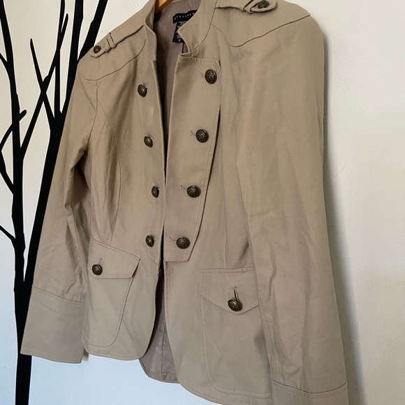 Apostrophe cream/buff military style jacket - Picture 4 of 10